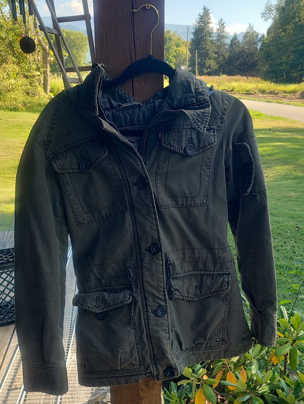 Levi's Dark Olive Green Hooded Utility Jacket